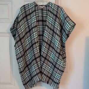Loft Plaid Poncho